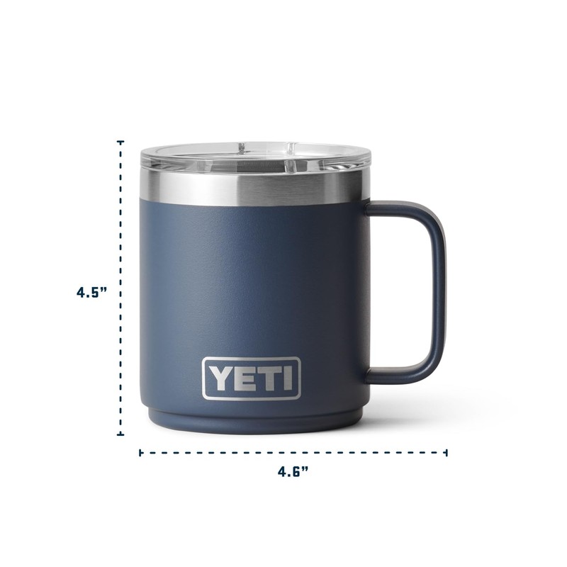 YETI Rambler 10 oz Ceramic Lined Stackable Mug, Vacuum Insulated,