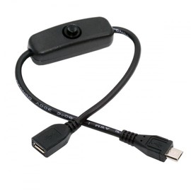 CY Cable Micro USB2.0 Cable with On/Off Switch Micro 5 Pin Male to Female for DC 5V Desk Lamp Fan Camera