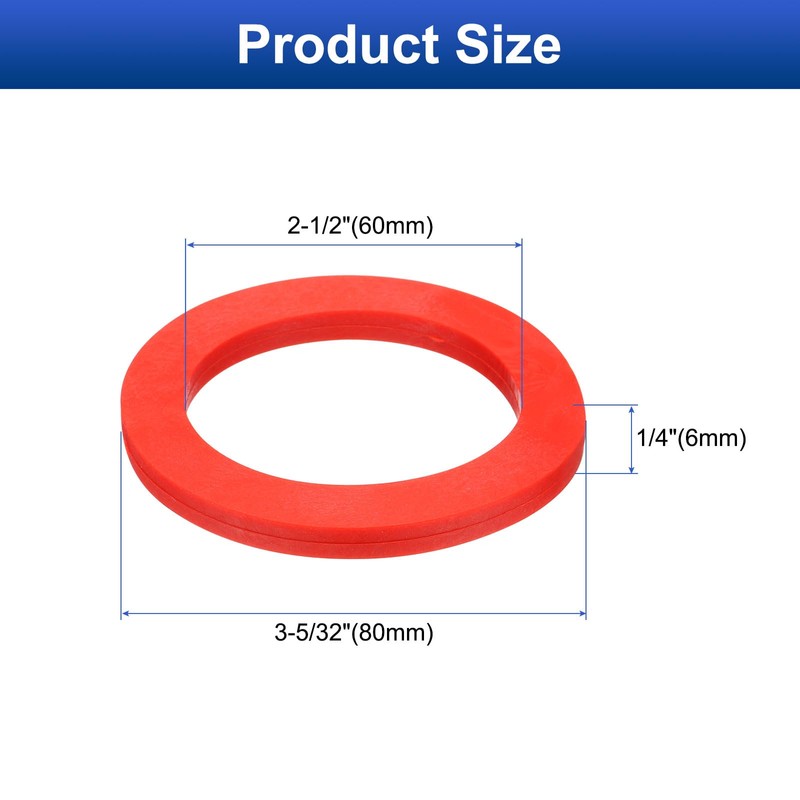 uxcell 12 Pcs Solid Silicone Flat Washer DN65 3-5/32" OD