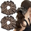 2 PACK Leopard Print Oversized Scrunchies, Large Lace Scrunchies for