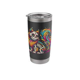 Domestic Longhair Cat Lover Dia De Los Muertos Stainless Steel Insulated Tumbler