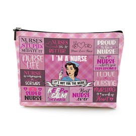 Nurse Cosmetic Bag Novelty Nurse Gifts Nurse Appreciation Birthday Makeup Bag Nurse Graduation Gift Nursing Student Essentials Accessories Nurses Week Gift Nurse Practitioner Gifts for Women Girls