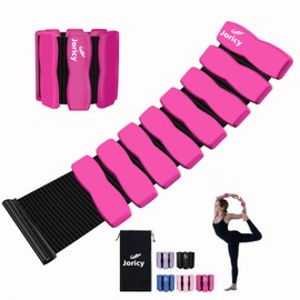 Wrist Weights,Adjustable Ankle Weights for Women Men Kids Pilates Arm & Leg Weights Bangles 1lb*2 Silicone Hand Weights Weighted Bracelet for Walking Swimming Yoga Dance Gym Rose Red