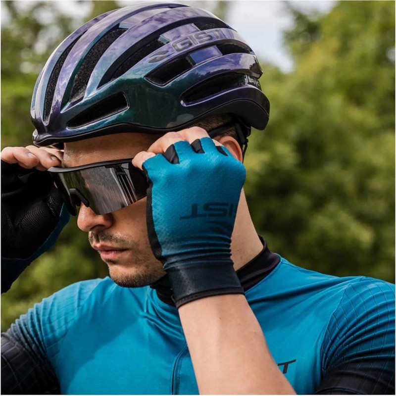 GIST Ottanio Diamond Short Summer Cycling Gloves without Velcro, blue,