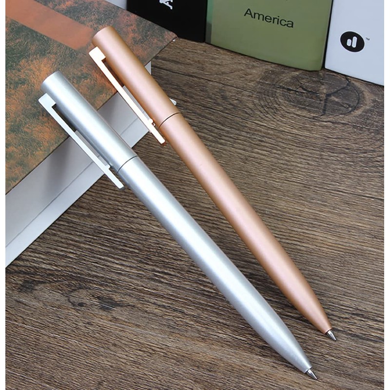 Gullor Simple Style Metal Retractable Ballpoint Pen, Medium Point Black