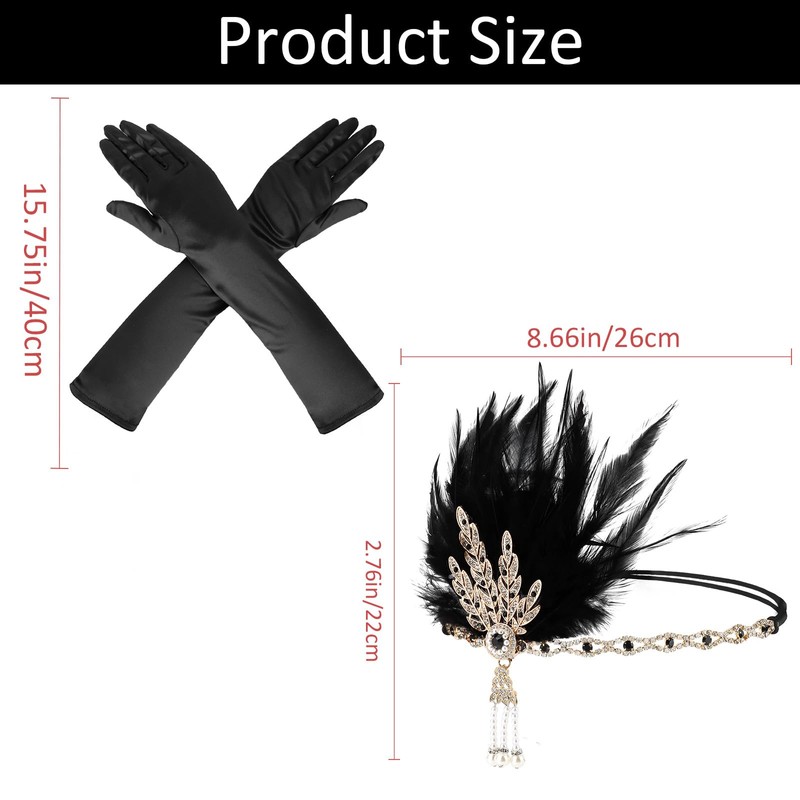 Amariver 1920s Flapper Accessories Great Gatsby Costume Accessories 1920s Headpiece