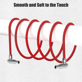 Alvin's Cables Right Angle 2 Pin to 2 Pin Power Cable for Teradek Bond Z CAM E2, for ARRI Alexa, Ultra Soft 45cm|18inches