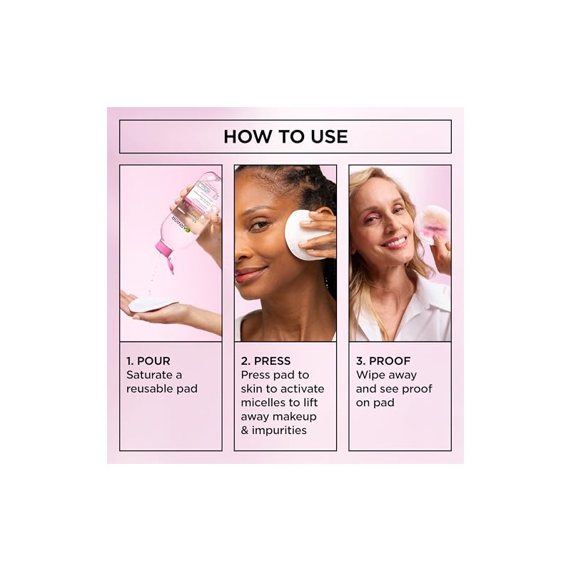 Garnier SkinActive Micellar Cleansing Water, For All Skin Types, (Pack