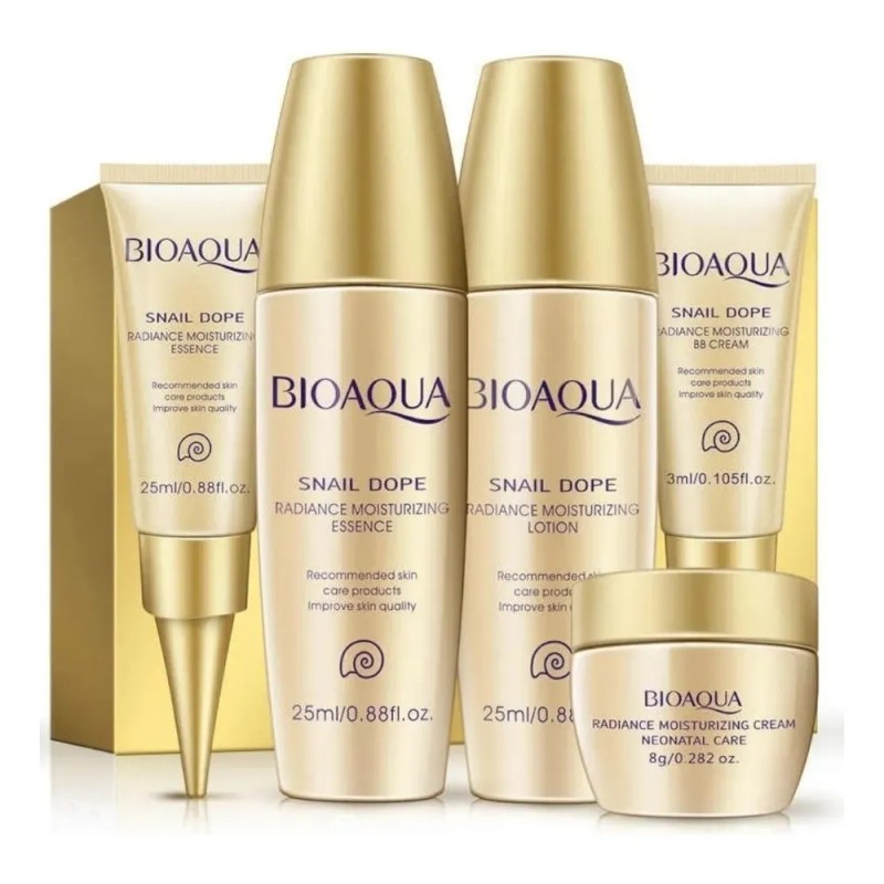 Kit Facial 5pz Extracto De Baba De Caracol Hidratante Bioaqua