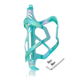 Corki Cycles Heavy Duty Bike Water Bottle Holder, Lightweight Aluminum Cage Shockproof Design for Road Mountain Gravel Bikes, Holds 21-32 oz, 1-Pack Colorful Aqua