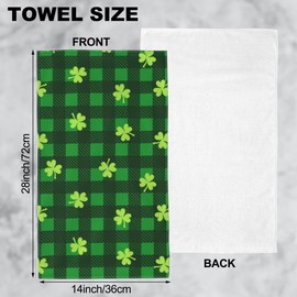 Wotinsi Happy St.Patrick's Day Hand Towel,Lucky Clover Hand Bath Towels Set of 2 Dish Towels Soft Absorbent Decorative Hand Towels for Bathroom Kitchen Yoga Home Decor 14 x 28 in