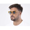X-LAB XLAB Unisex Moscot Style Sunglasses 8004, Yellow/Sky Blue