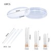 10 Pack Clear Petri Dish Kit, Sterile Thick Plastic Petri