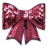 Expo International Bow Dimensional Iron-on Sequin Patches/Appliques, Fuchsia