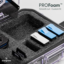 Evergreen ToughBox Tech Organizer – For Camera, Cables, Hard Drives, Compatible with GoPro etc. (Small, PROFoam, Orange)