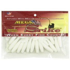 Megastrike Mega Grub Fishing Lure, Pack of 15 (3-Inch, White Grub)