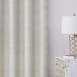 Muse Dream Medallion Print Blackout Curtains for Bedroom Linen Beige Floral Damask European Luxury Design Thermal Insulated Curtains Room Darkeing with Elegant Pattern,Grommet Top 52" Wx84 L,Beige