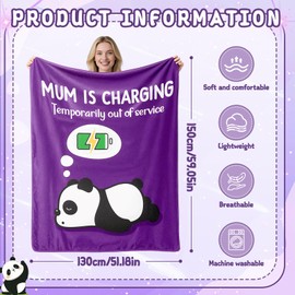Anniversary Blanket Gifts Soft Funny Panda Blanket for Mum Romantic Birthday Mother's Day Presents for Mother Mummy Stepmum(51 * 59in)