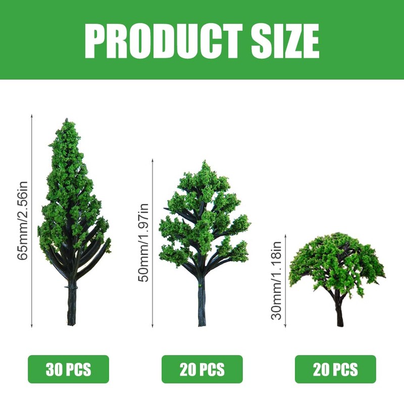 XEERUN 70pcs Mixed Model Trees, Landscape Model Diorama Trees Mixed,
