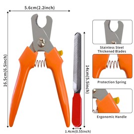 Dog Nail Clippers and Trimmers with Free Nail File, Professional Nail Clippers for Dogs with Safety Guard Dog Grooming Accessories, Stainless Steel Dog Nail Clippers for Large Small Medium Dogs
