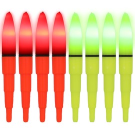 【Supervised by Fishing Pro YouTuber】PLEAVIT Electric Float Top Night Fishing Light Fishing Float Sea Fishing Night-Glow Float LED Fluorescent (Red Yellow 4-Piece Set)