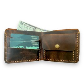 Handmade, Leather Wallet, Bifold Wallet, Leather Bifold Wallet with Card Holder, Leather Bifold Mens Wallet, Leather Bifold Wallet for Men, Bifold Wallet, Wallet with Coin Pocket