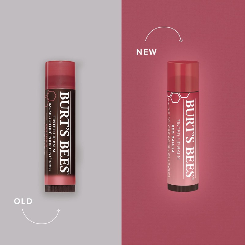 Burt's Bees Tinted Lip Balm Red Dahlia, Moisturising Lip Tint