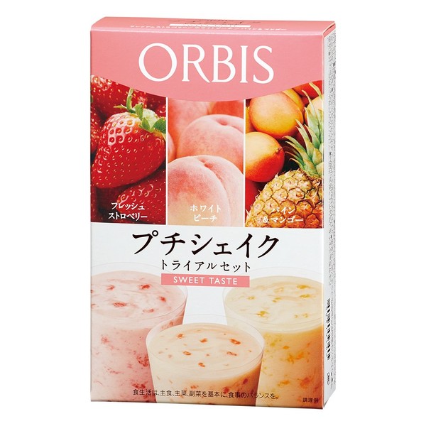ORBIS(オルビス) プチシェイク トライアルセット スウィートテイスト(フレッシュストロベリー/ホワイトピーチ/パイン&マンゴー) 100g×3食分 ◎ダイエットドリンク・スムージー◎