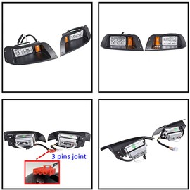 BestAccess Golf Cart EZGO TXT LED Headlight | EZGO TXT LED Light Replacement for TXT 1996+UP Gas and Electric Golf cart Headlights only