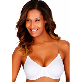 LASCANA Women's Clear Strap Underwire T-Shirt Bra with no Padding, Adjustable Straps, Extra Underwire Support, 36 B, White- Perfect for Everyday Wear