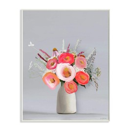 Stupell Industries Flower Vase Pink Grey Painting, Design by Leah Straatsma Art, 10x15, Wall Plaque