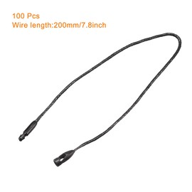 sourcing map Wax Rope Hang Tag String Snap Lock Pins Loop Price Tag Fastener Plastic Tags Ties Black 7.8 inch Pack of 100