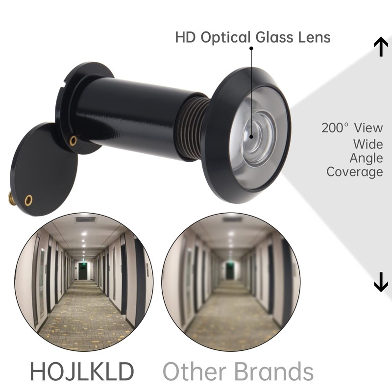 HOJLKLD Door Viewer Peephole, 220-degree Solid Brass Peep Hole for