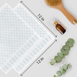 DecorRack 8 Pack 100% Cotton Wash Cloth, Luxurious Soft, 12 x 12 inch Ultra Absorbent Jacquard Towels, Machine Washable Washcloths, White (8 Pack)