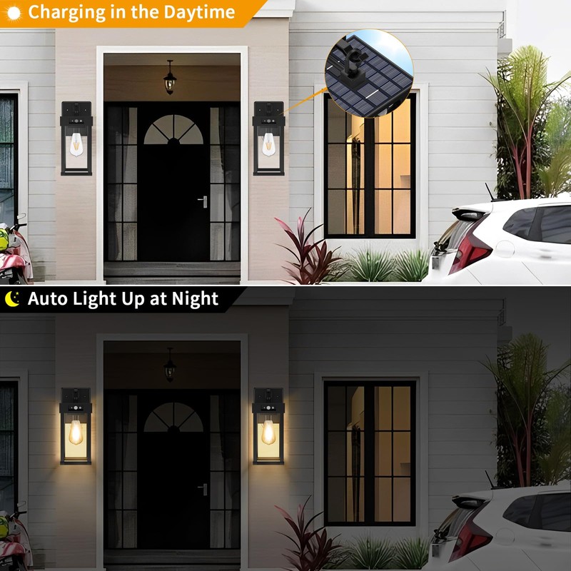 Beikingsun Solar Porch Lights Outdoor with Motion Sensor & 3