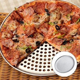 Yardwe 9 Inch Stainless Steel Pizza Pan with Holes, Round Pizza Tray Nonstick Pizza Baking Pan Baking Supplies for Home Restaurant 9inch