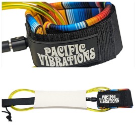Pacific Vibrations Longboard Ankle leash 9ft Lime 7mm double swivel