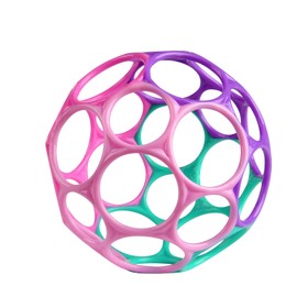 Juguete de bebé Bright Starts Oball de fácil agarre, bola clásica en rosa/morado, para recién nacidos y más. 10 cm