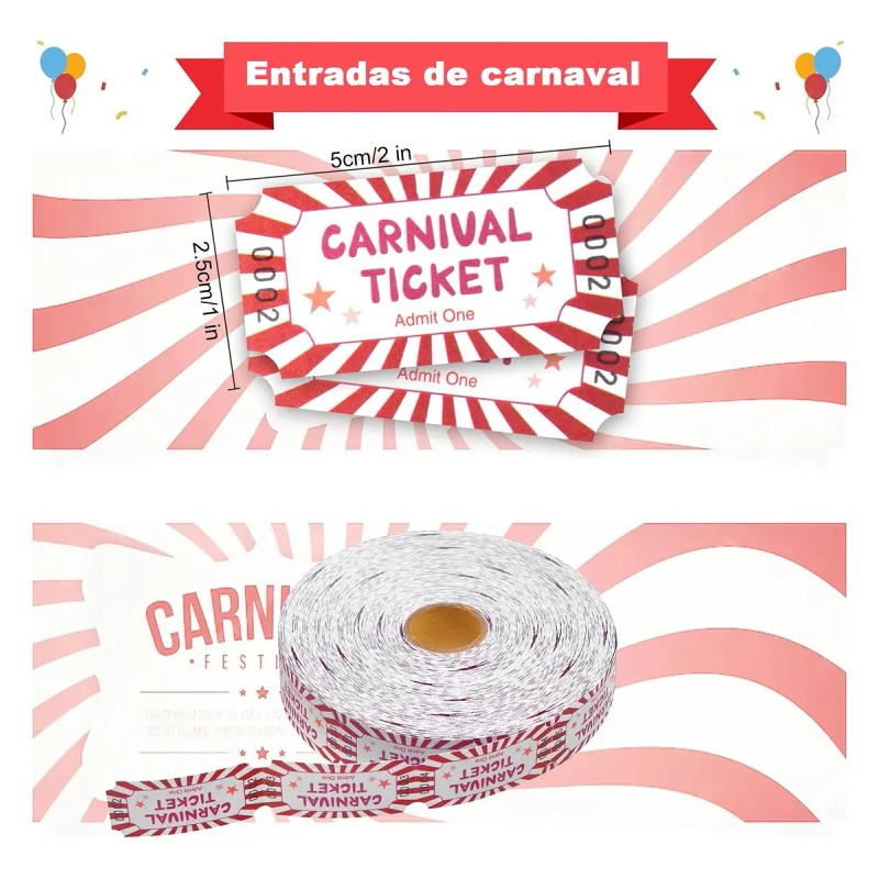 500 Pzas Tickets En Rollo Foliado Boletos Entradas Fiesta