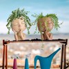 Pcscevcr Resin Succulent Planter Pot, Creative Human Head Vase, Modern