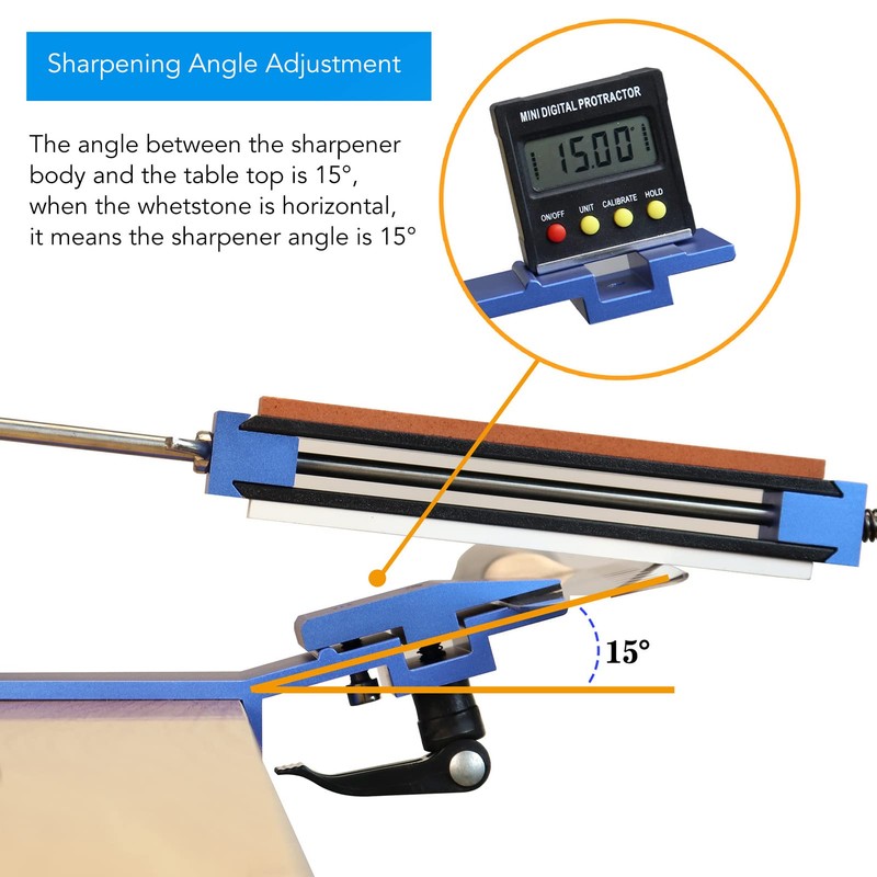 Professional Knife Sharpener with 10 Whetstones, 360° Rotation Flip Design