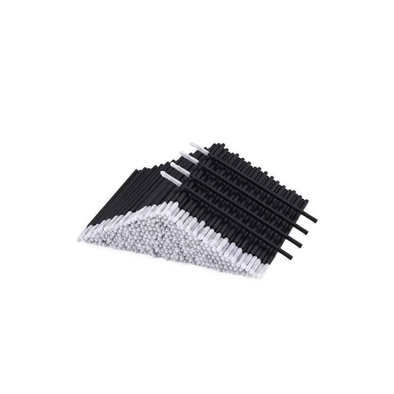 500 Microcepillos Negros Desechables - Microhisopos De Precisión Para Extensiones