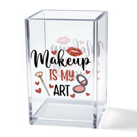 Vgrti Makeup Is My Art Acrylic Makeup Brush Organizer Holder, Make Up Artist Art Acrylic Brushes Storage, Christmas Birthday Gifts Women Mom Aunt Sister Boss Lady Make Up Artist