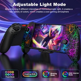 NealGamefy Switch Controllers,Wireless Pro Controller for Switch/OLED,Upgrade Hall Effect Joypad Switch Controller One Piece Handheld Switch Remote with Programmable,Cool RGB,TURBO,Vibration