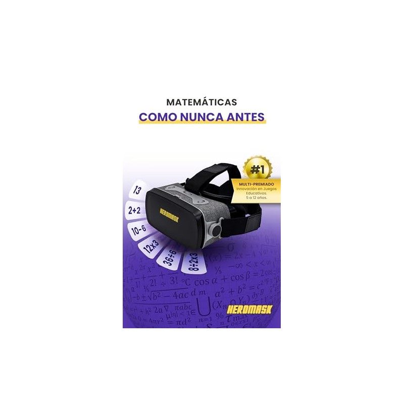 Heromask Gafas VR Niños 5-12 Años · Juego Matemáticas en