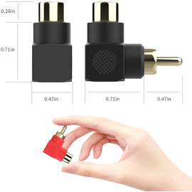 RUNCCI-YUN RCA 90 degree,Right Angle RCA Adapter RCA Male to Female Elbow Connectors,Gold-Plated Right Angle Adapter for Stereo Audio or AV Video(10pcs)