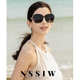 NSSIW Polarized Sunglasses Womens Sunglasses: Trendy Fashion Oversized Sun Glasses UV400 Protection for Driving Vacation
