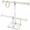 FindingKing 2 Tier Clear Acrylic Jewelry Stand T-Bar Chain &