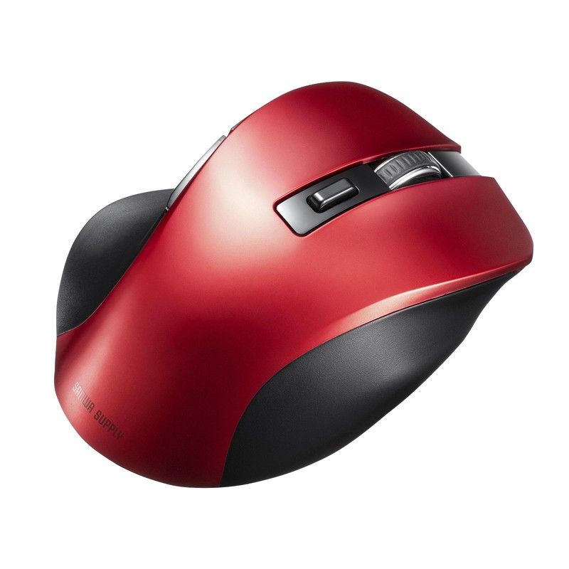 Sanwa Supply MA-BB518R Bluetooth Blue LED Mouse (5 Buttons, Red)