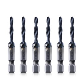 Kraftek 8-32NC Combination Drill and Tap Bit Set, Ultra TiAlN Coating M2 Drill Tap Set for One-Step Drilling, Tapping, and Deburring, 8-32NC 6pack